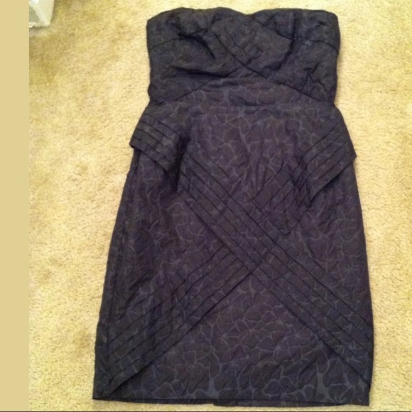 JEAN PAUL Gaultier For Target Cloque Black Strapless Dress Embossed Floral - Picture 4 of 13